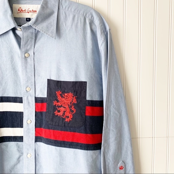 Robert Graham Mens XL Dragon Embroidered Button Up Shirt - Picture 2 of 5